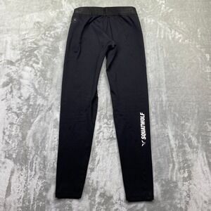 SQUATWOLF Black Athleisure Performance Leggings Logo Print Size M Grunge‎